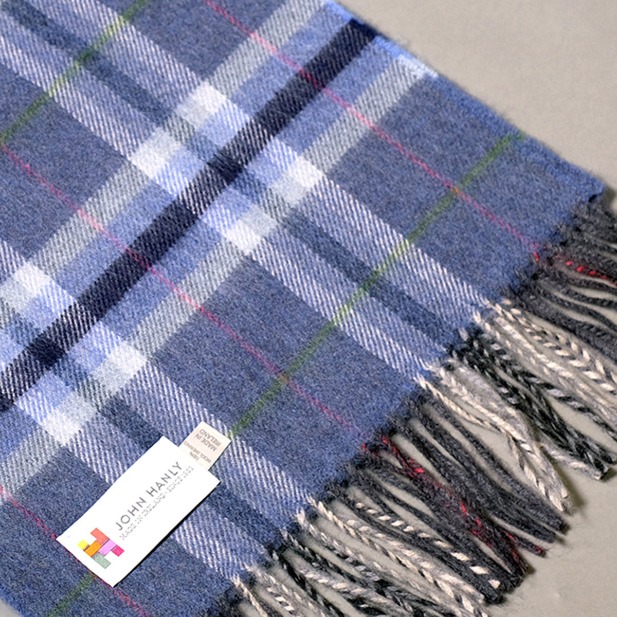 【MFPEN herreekvipering】WOOL SCARF / BLUE Merino Luxury Wool Scarf - Personalisation Available - John Hanly & Co