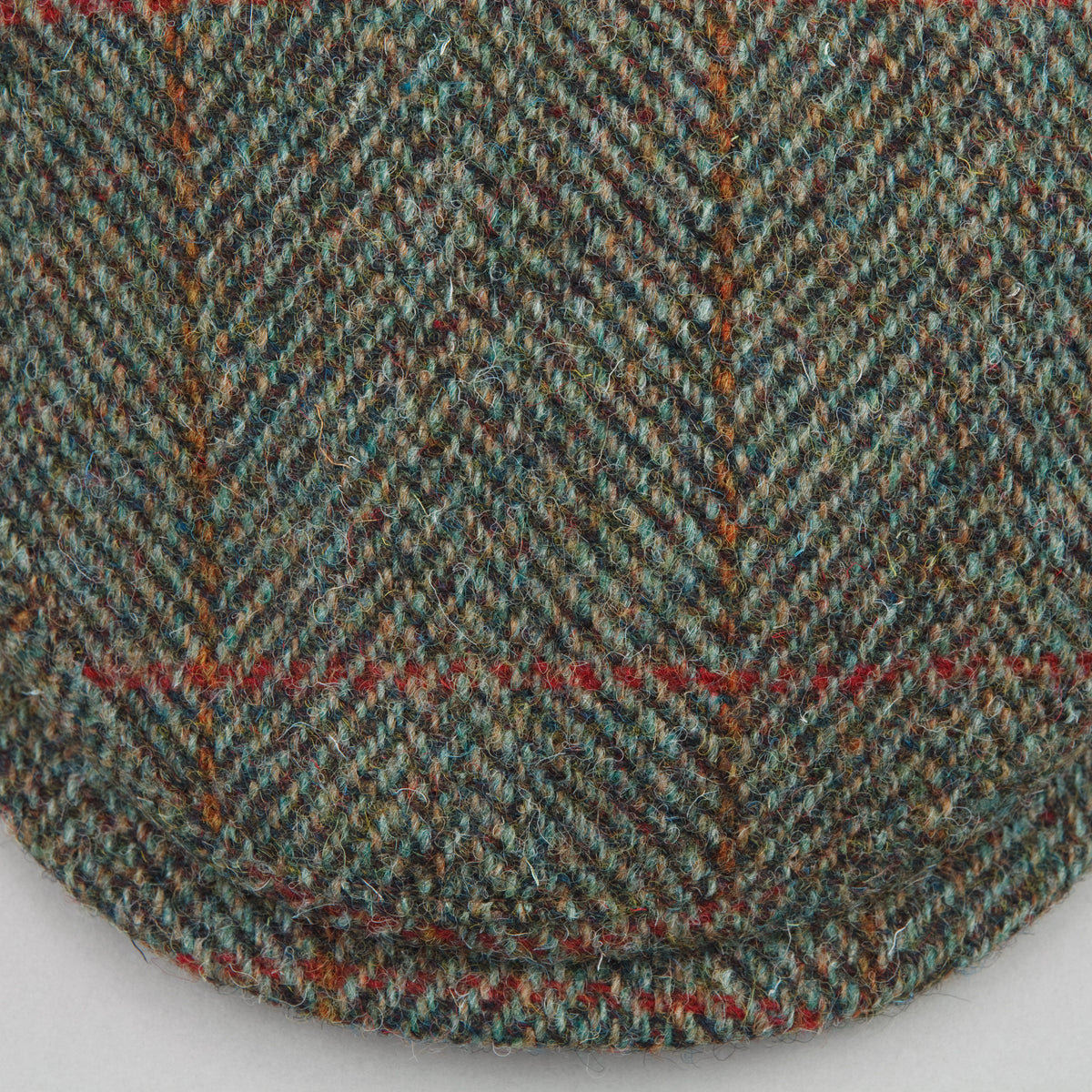 Harris Tweed Moss Brown Check  Flat Cap