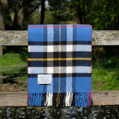 Pure Wool Blanket in Blue Thompson Tartan
