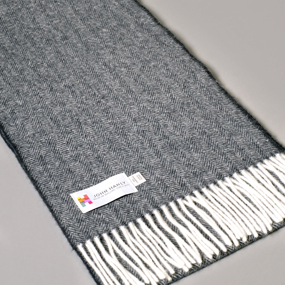 Wool Scarf - Woollen Scarf - Grey Herringbone – Highland Store