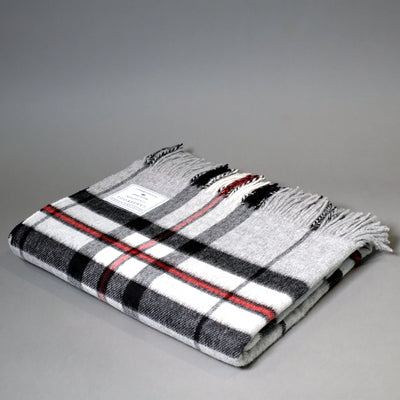 Merino Wool Grey Thompson Tartan Blanket