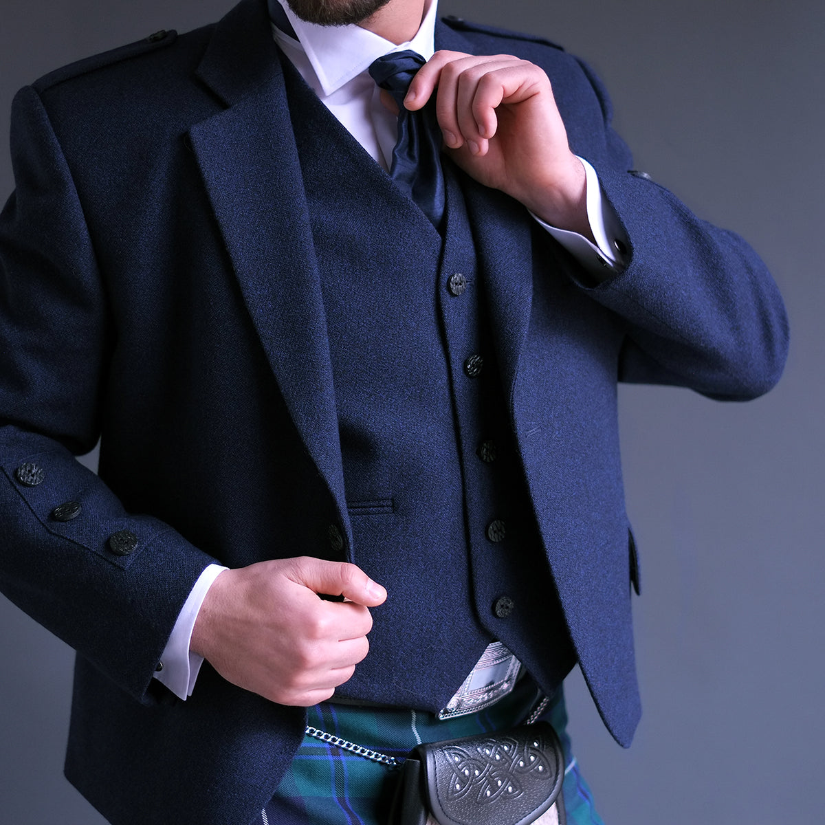 Navy blue kilt jacket hotsell