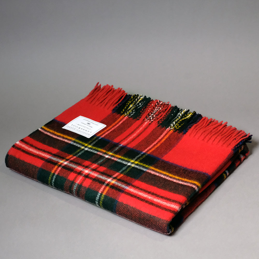 Merino Wool Blanket Royal Stewart Tartan 100 Lambswool Highland