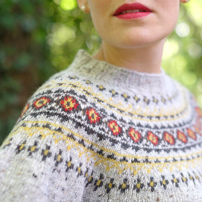 Pure wool fair isle jumper in beige