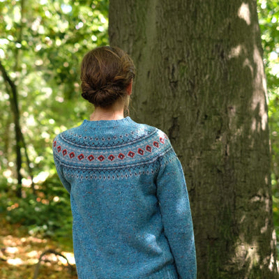 Pure wool fair isle jumper in blue