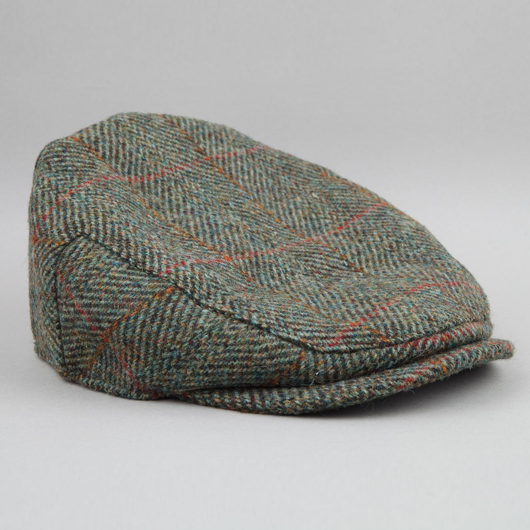 Harris Tweed Flat Cap in green check – Highland Store