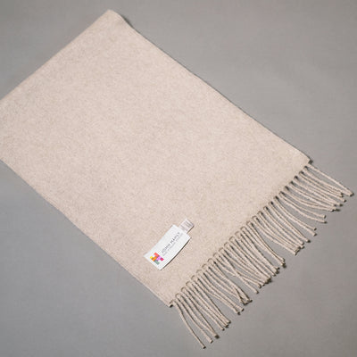 Pure merino wool scarf in Beige