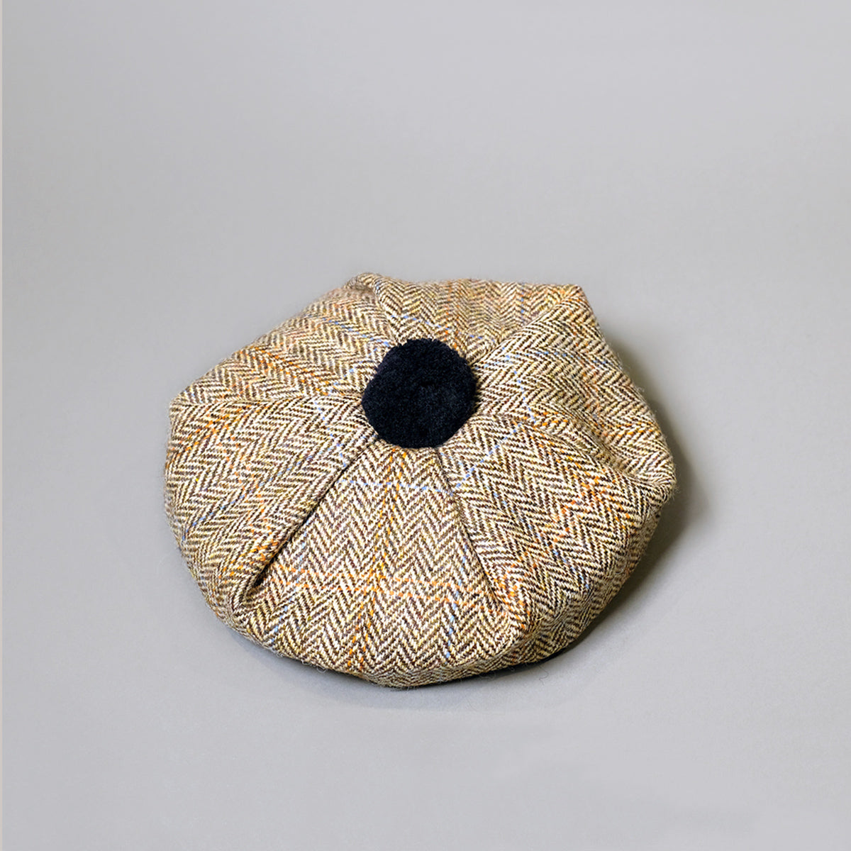 Wool Beret Tam - Harris Tweed - Beige Herringbone – Highland