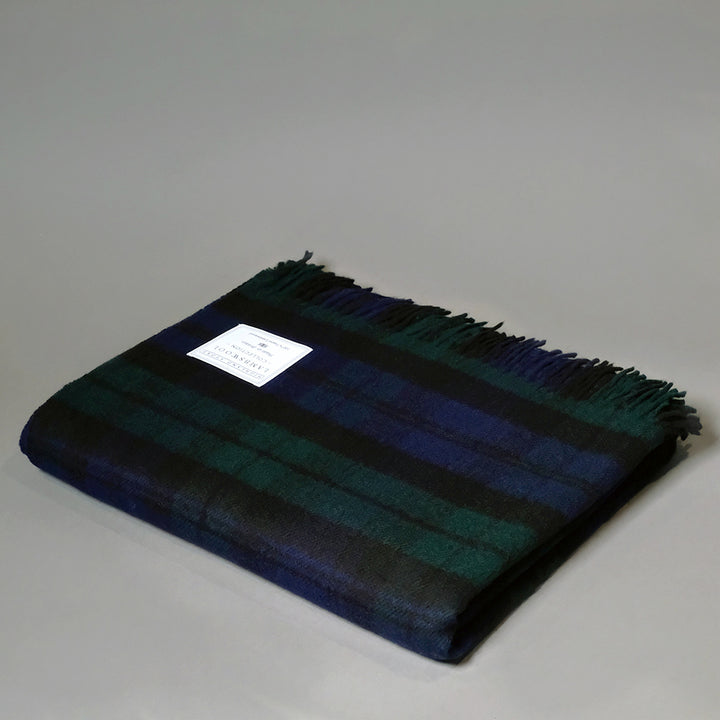 Merino Wool Blanket Black Watch Tartan 100 Lambswool Highland Store
