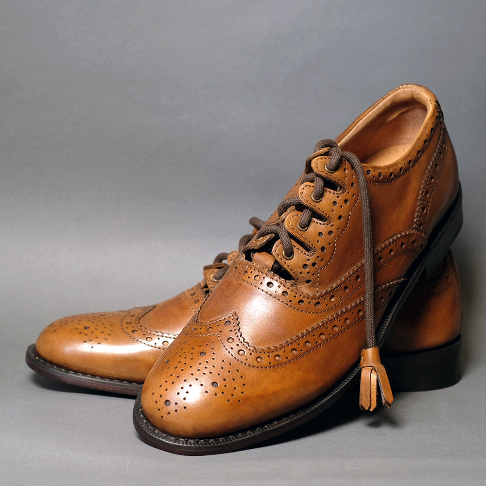 Brown Leather Ghillie Brogues Scottish Leather Shoes – Highland