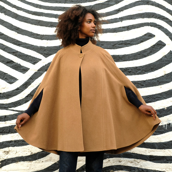 Camel cape jacket deals