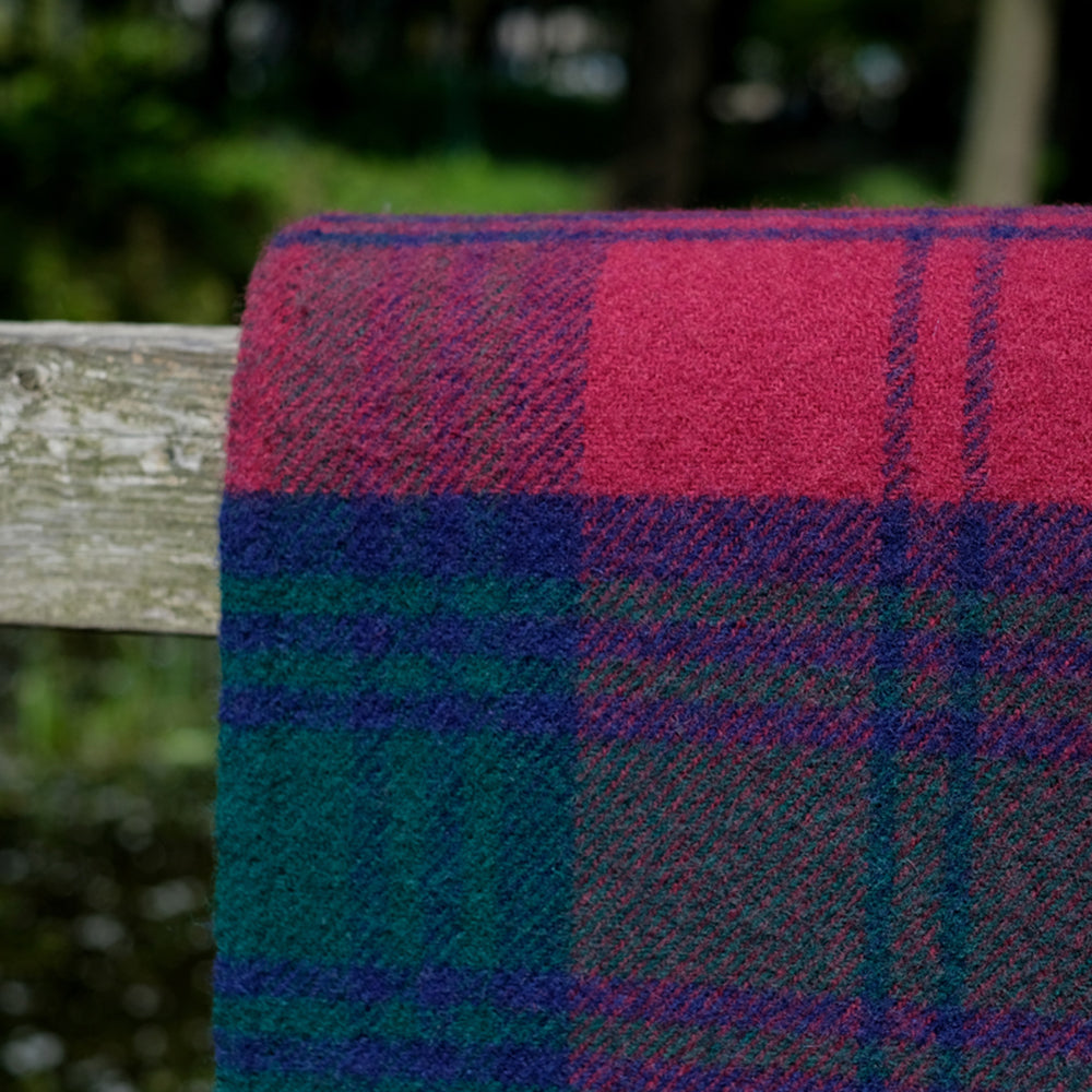 Couverture Tartan écossaise – Lindsay – Laine Mélangée, Jeté De Canapé, Lavable Machine