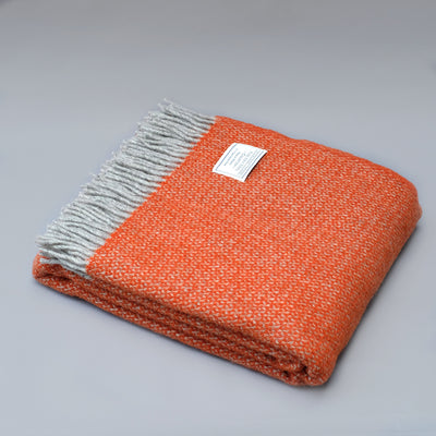 Pure New Wool Blanket in Orange