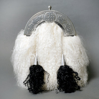 Persian Lamb Fur Dress Sporran with Celtic Cantle