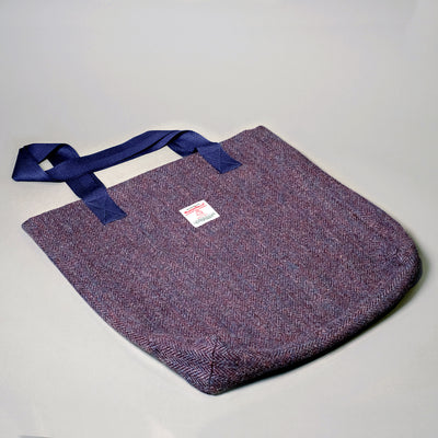 Purple Herringbone Harris Tweed Tote Bag
