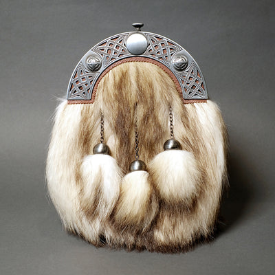 Raccoon Fur Dress Sporran with Antique Cantle