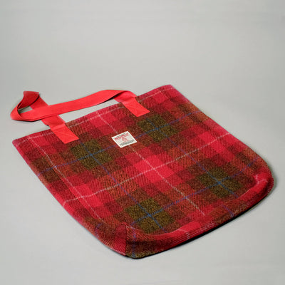 Red Check Harris Tweed Tote Bag
