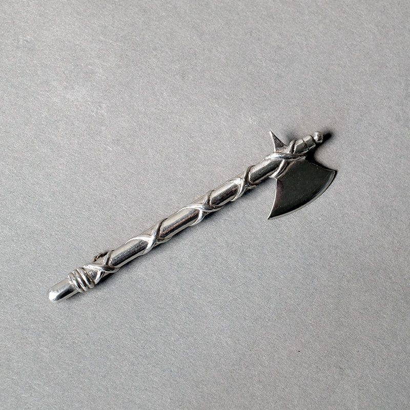 Spilla Da Kilt Scozzese Testa Di Cervo In Ottone Cromato - 4,5 Pollici - AAR